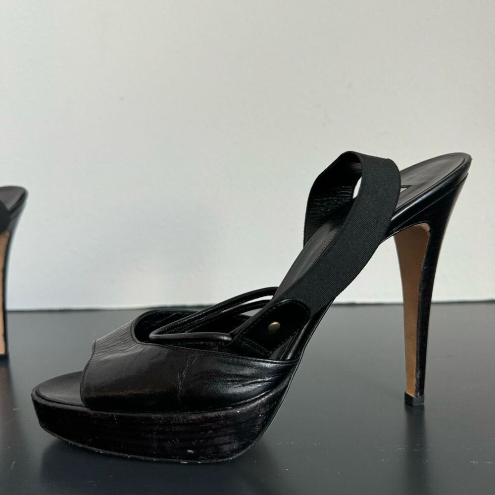 Brian Atwood Black Leather Party Dancing Sexy Platform Y2K 2000’s Size 9.5 EU 40 - Picture 5 of 11